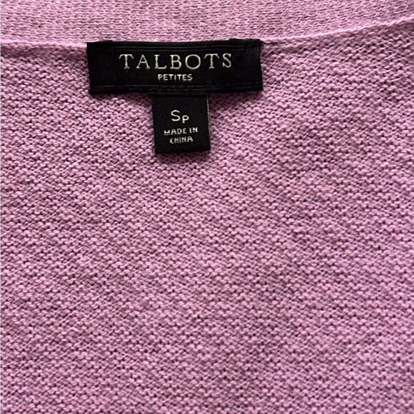 Talbots Petites Lavender V Neck Cardigan Sweater Size Small - Picture 7 of 9